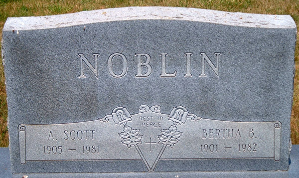 A. Scott Noblin and Bertha B. Noblin Gravestone