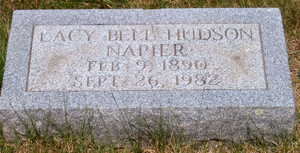 Lacy Bell Hudson Napier Gravestone
