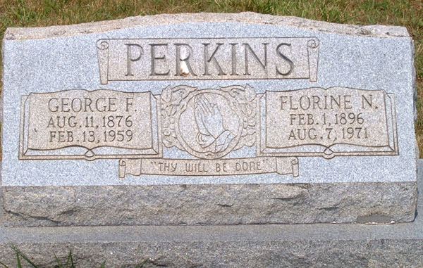 George F. Perkins and Florine N. Perkins Gravestone