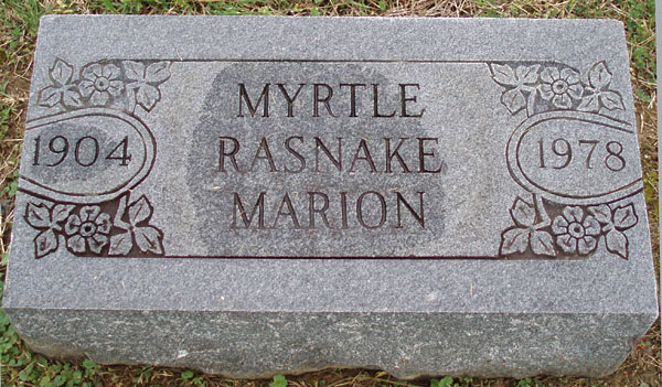 Myrtle Rasnake Marion Gravestone