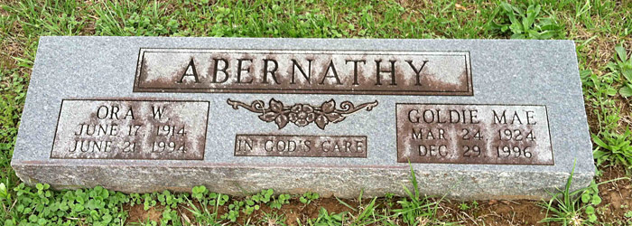 Ora B. Abernathy and Goldie M. Abernathy