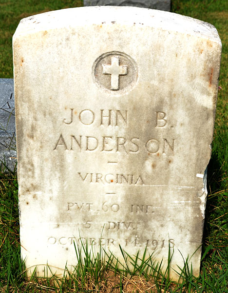 John B. Anderson Gravestone, Scottsville Cemetery