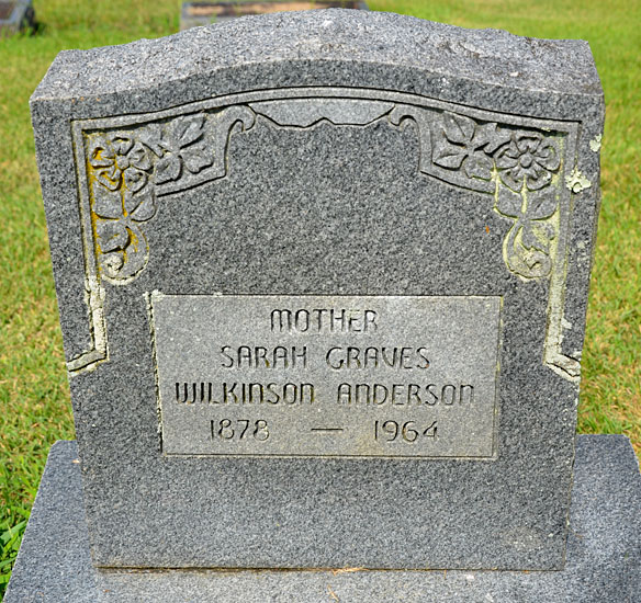 Sarah Graves Wilkinson Anderson Gravestone