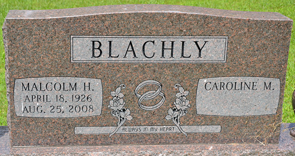 Malcolm H. Blachly and Caroline M. Blachly Gravestone
