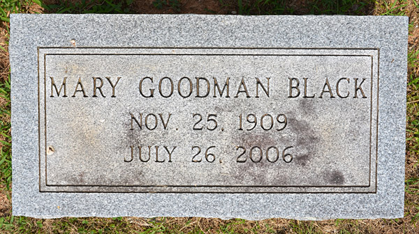 Mary Goodman Black Gravestone, 