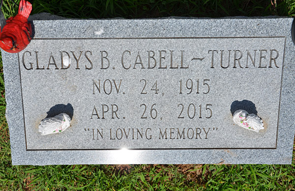 Gladys Banton Cabell-Turner Gravestone