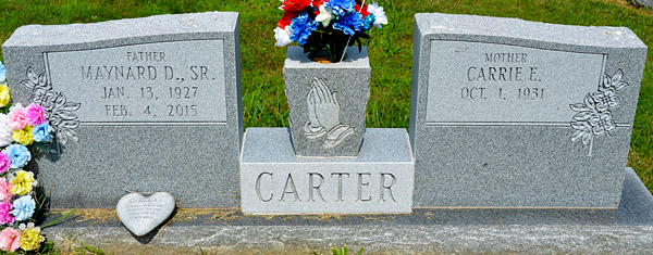 Maynard D. Carter, Sr., and Carrie E. Carter Gravestone