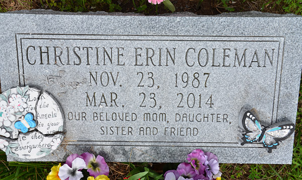 Christine Erin Coleman Gravestone