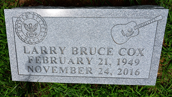 Larry Bruce Cox Gravestone, Scottsville Cemetery