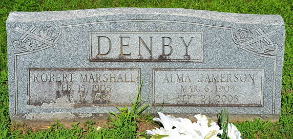 Robert Marshall Denby and Alma Jamerson Denby Gravestone