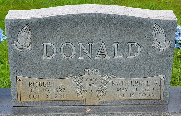 Robert E. Donald and Katherine R. Donald Gravestone