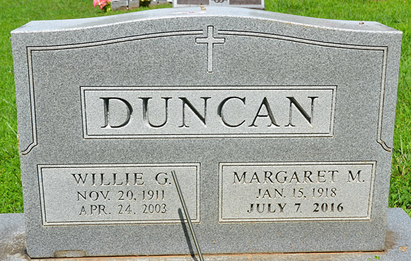 Willie G. Duncan and Margaret M. Duncan