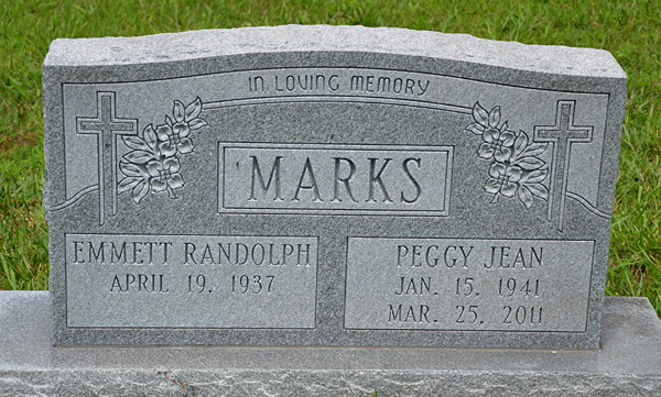 Emmett Randolph Marks and Peggy Jean Marks Gravestone, Scottsville Cemetery