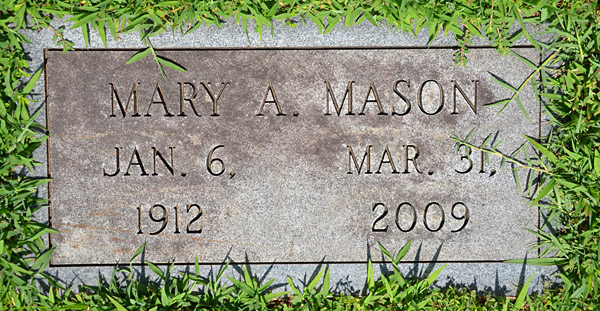 Mary A. Mason Gravestone 