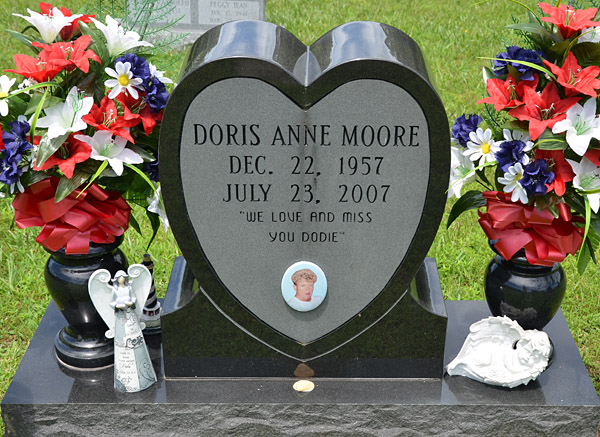 Doris Anne Moore Gravestone, Scottsville Cemetery