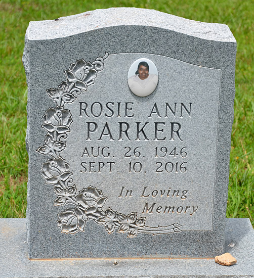 Rosie Ann Parker Gravestone Gravestone, Scottsville Cemetery