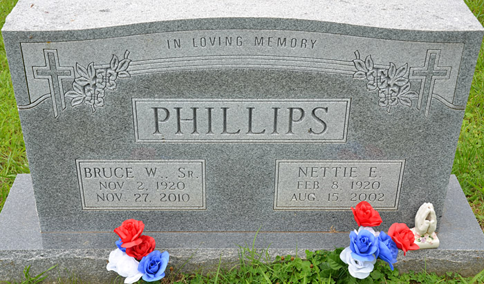 Bruce W. Phillips, Sr., and Nettie E. Phillips Gravestone