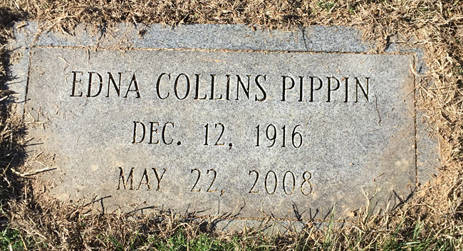 Edna Collins Pippin Gravestone