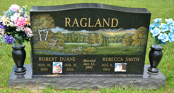 Robert Duane Ragland and  Rebecca Smith Gravestone, Scottsville Cemetery