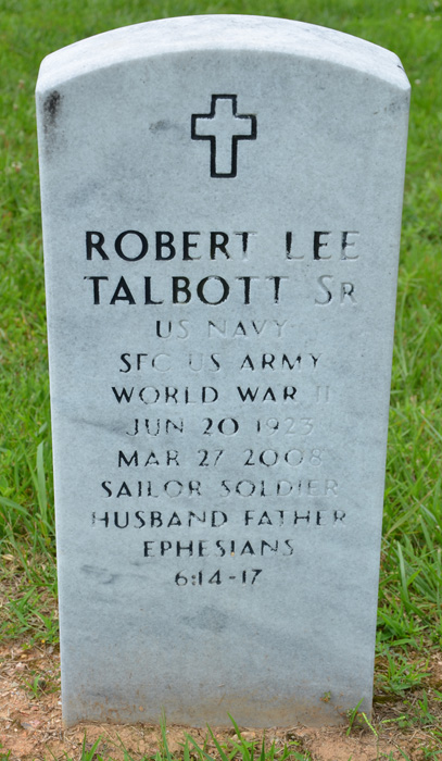 Robert Lee Talbott, Sr., Gravestone, Scottsville Cemetery