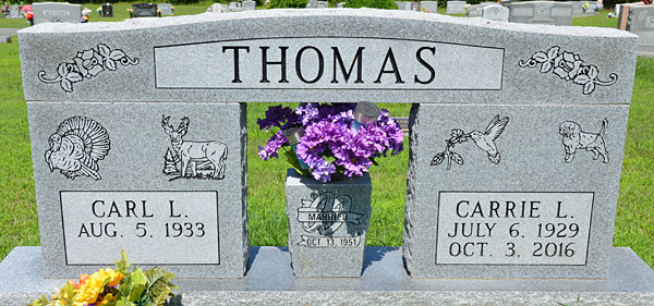 Carl L. Thomas and Carrie L. Thomas Gravestone Gravestone