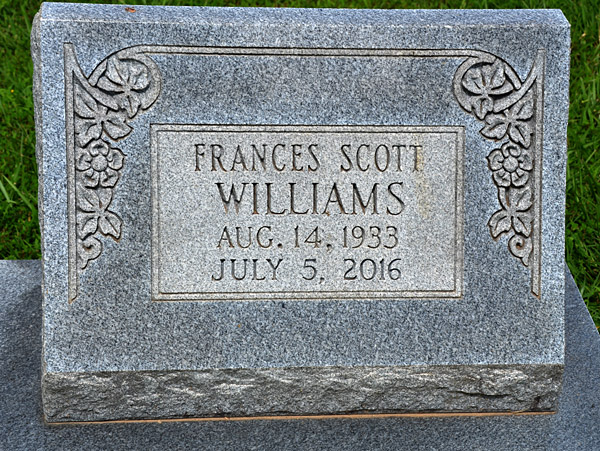 Frances Scott Williams Gravestone