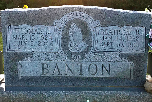 Thomas J. Banton and Beatrice B. Banton Gravestone