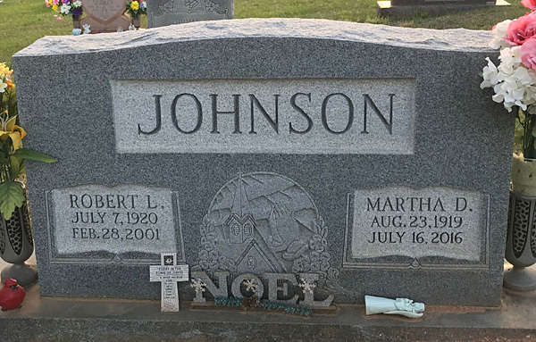 Robert L. Johnson and Martha Daniel Johnson Gravestone
