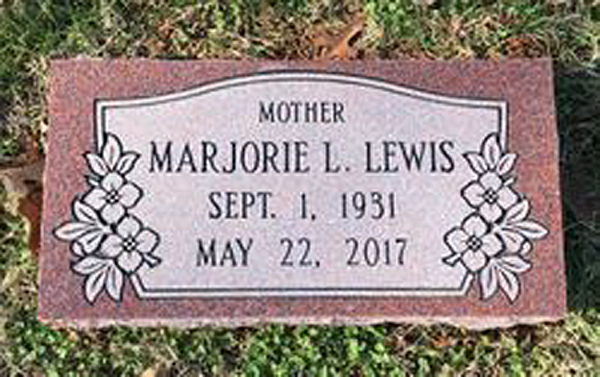 Marjorie L. Lewis Gravestone, Scottsville Cemetery