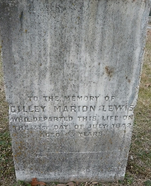 Gilley Marion Lewis Gravestone, Scottsville Museum