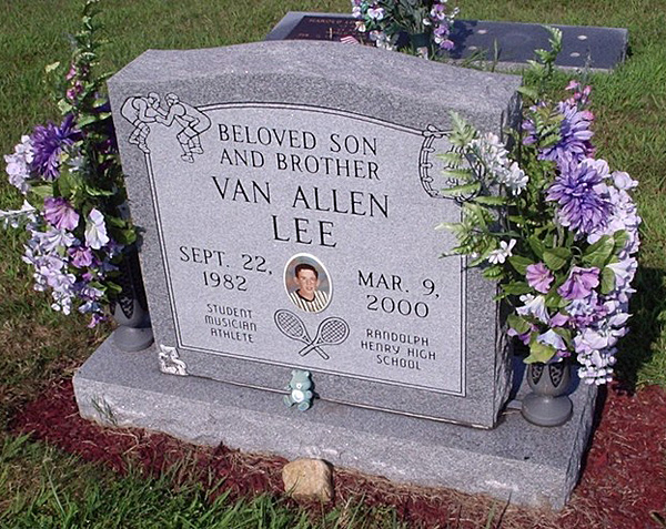Van Allen Lee Gravestone, Scottsville Cemetery