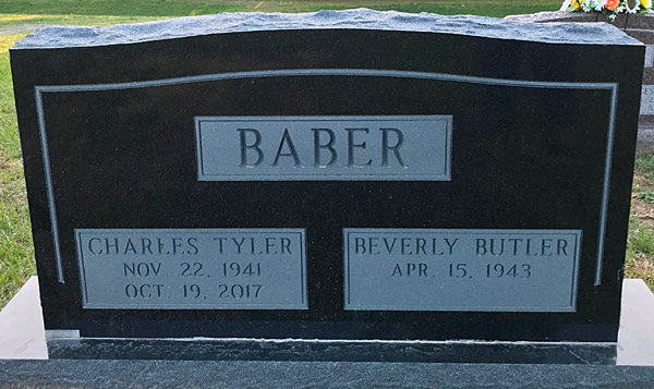 Charles Tyler Baber and Beverly Butler Baber Gravestone
