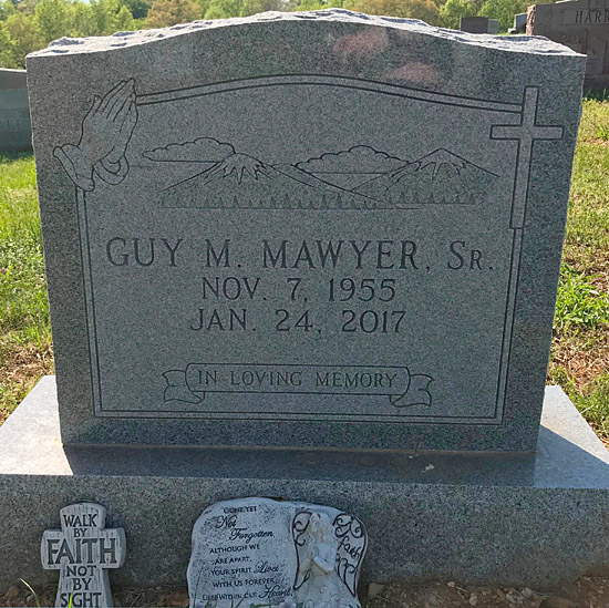 Guy Marvin Mawyer, Sr., Gravestone, Scottsville Cemetery