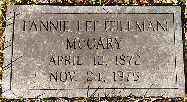 Fannie Lee Tillman McCary Gravestone, Scottsville Museum