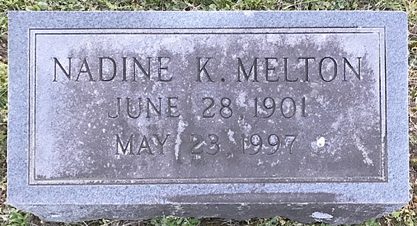 Nadine K. Melton Gravestone, Scottsville Cemetery