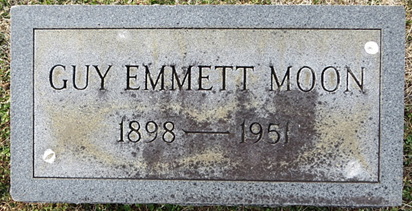 Guy Emmet Moon Gravestone, Scottsville Cemetery