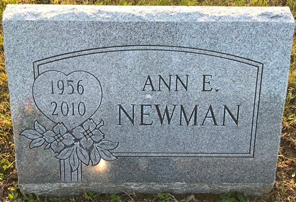 Ann E. Newman Gravestone, Scottsville Cemetery