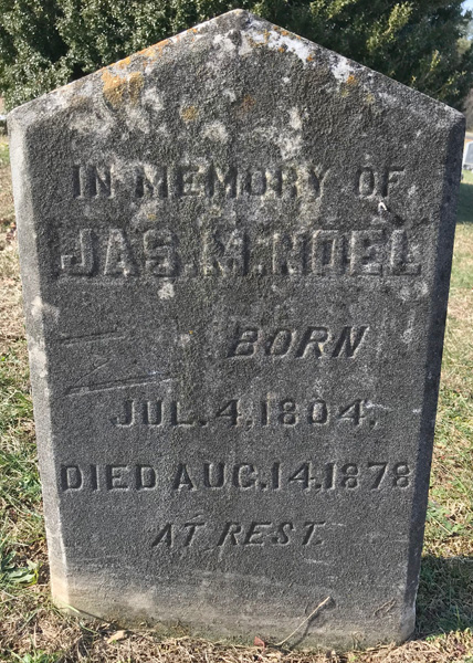 James M. Noel Gravestone, Scottsville Cemetery