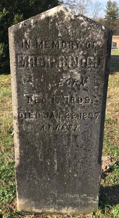 Mrs. P. B. Noel Gravestone, Scottsville Cemetery
