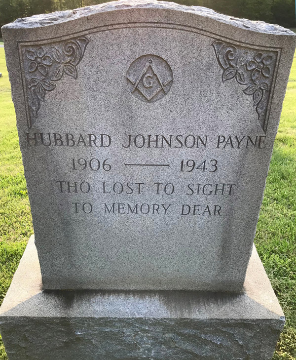 Hubbard Johnson Gravestone, Scottsville Cemetery