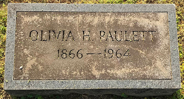 Olivia H. Paulett, Scottsville Cemetery 