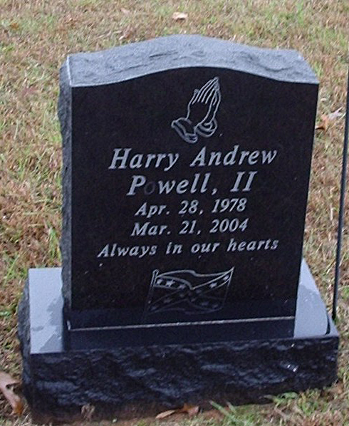 Harry A. Powell, II, Gravestone, Scottsville Cemetery