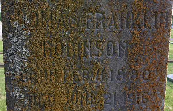 Thomas Franklin Robinson Gravestone, Scottsville Cemetery
