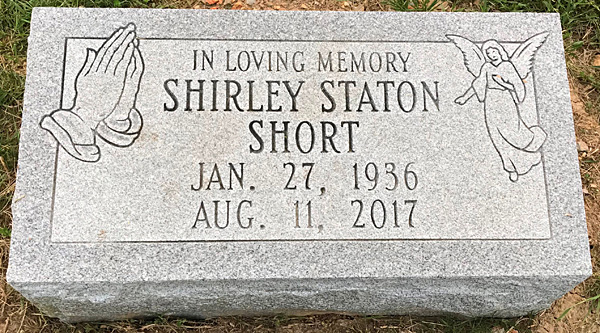 Shirley Staton Short Gravestone, Scottsville Cemetery