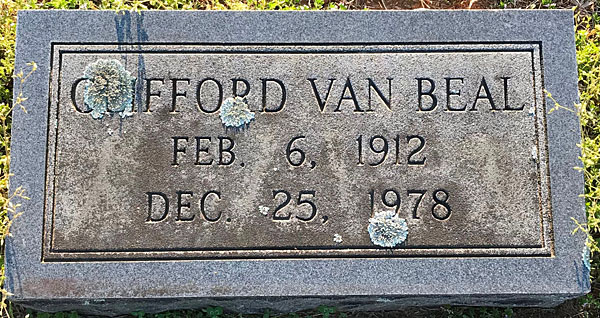 Clifford Van Beal Gravestone, Scottsville Cemetery