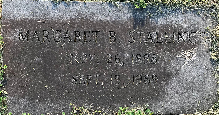 Margaret Edna Brokaw Stallings Gravestone, Scottsville Cemetery