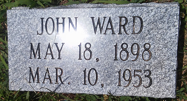 John Ward Gravestone, Scottsville Cemetery