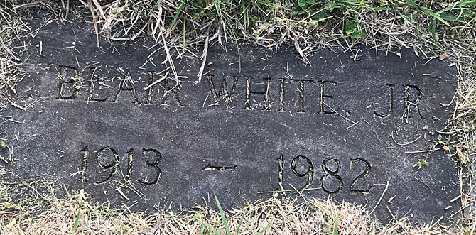 Randolph Blair White, Jr., Gravestone, Scottsville Cemetery 