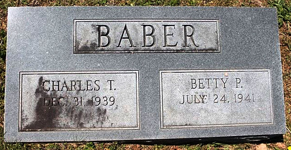 Charles Tucker Baber and Betty P. Baber Gravestone, Scottsville Cemetery