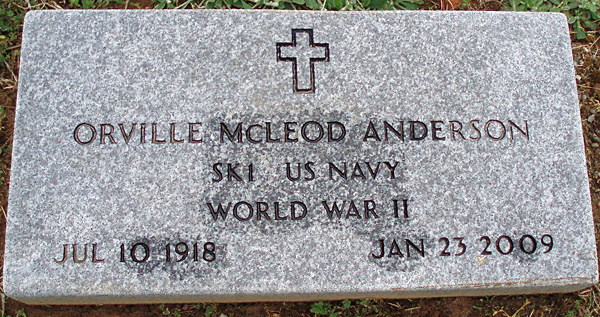 Orville McLeod Anderson Gravestone